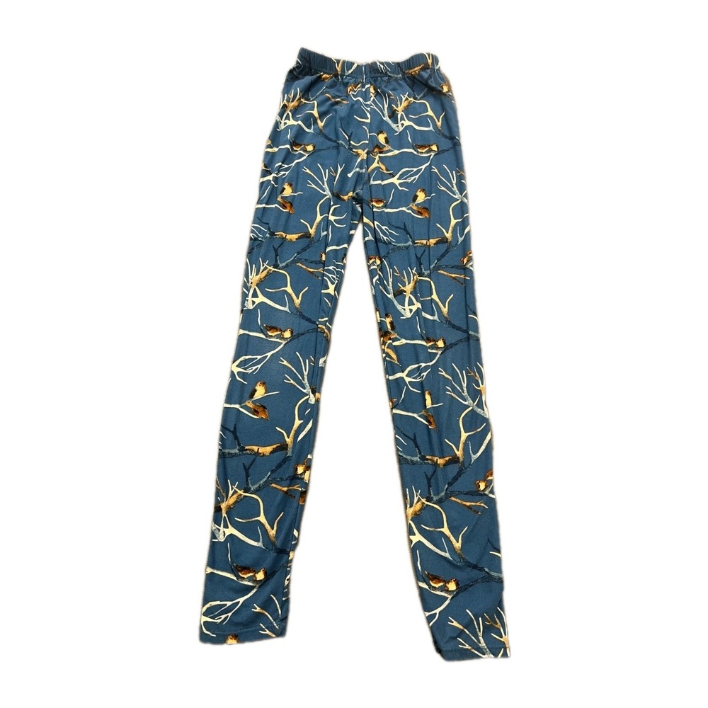 Leggings Depot Womens One Size Multi Bird Print Stretch Elastic Waist Skinny Leg